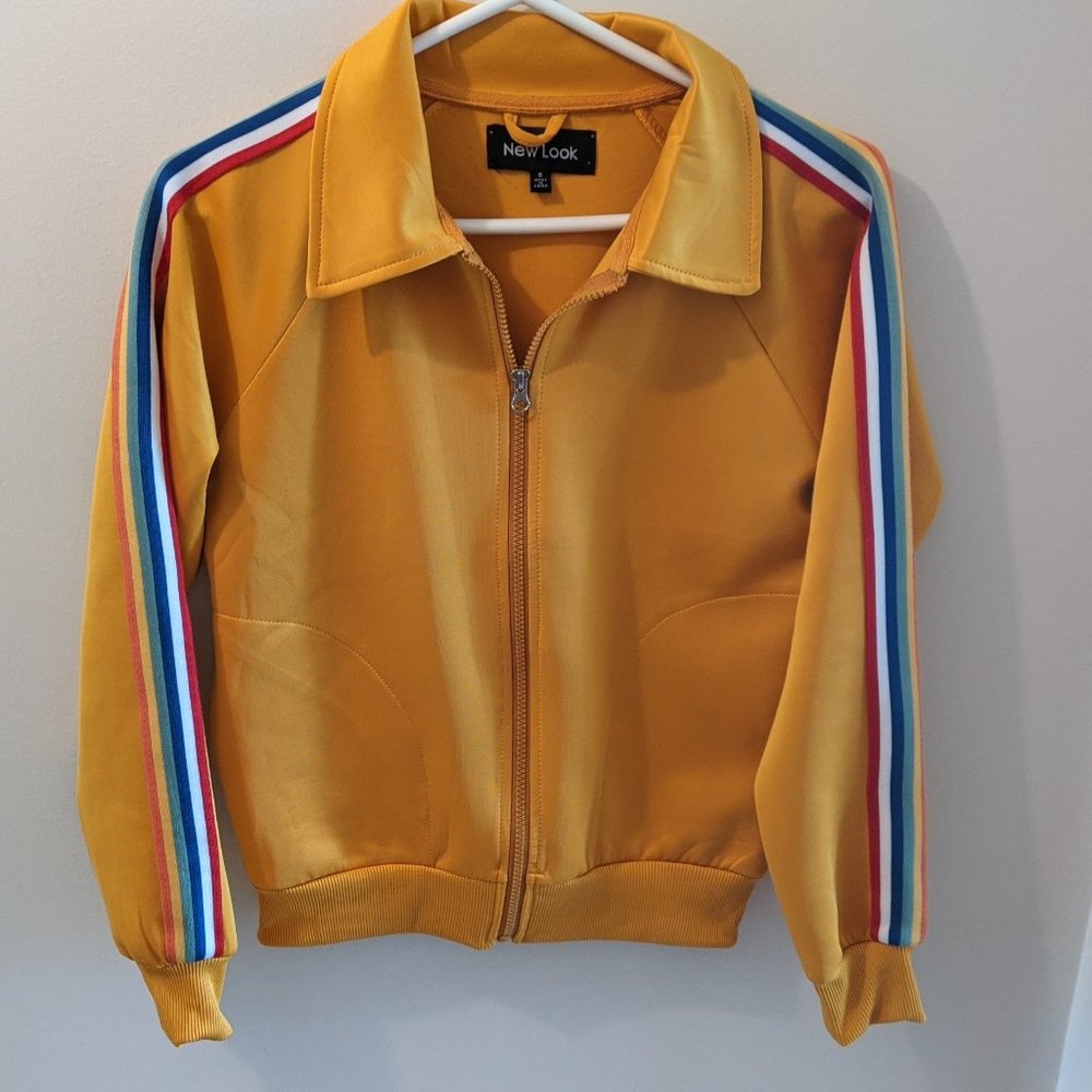 Women's Zip Up Stripped Track Jacket - Small